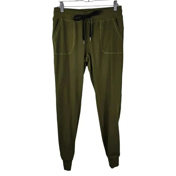 NWOT Zyia Active Olive Unwind Joggers With Ribbed Cuffs and Pockets Size S - Picture 2 of 12